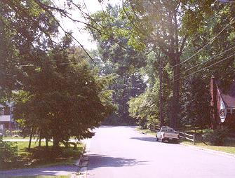 Looking West down the street from House of Jeff