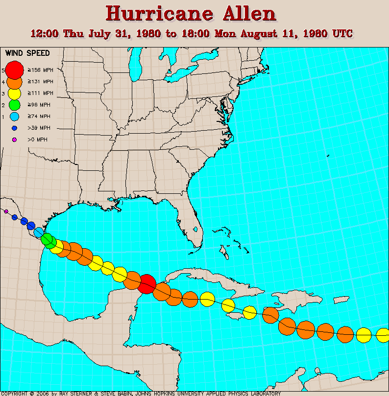 Hurricane Gloria Tracking Chart